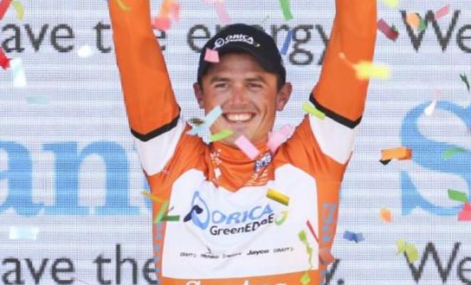 Gerrans festeggia sul podio del Santos Tour Down Under (foto AFP)