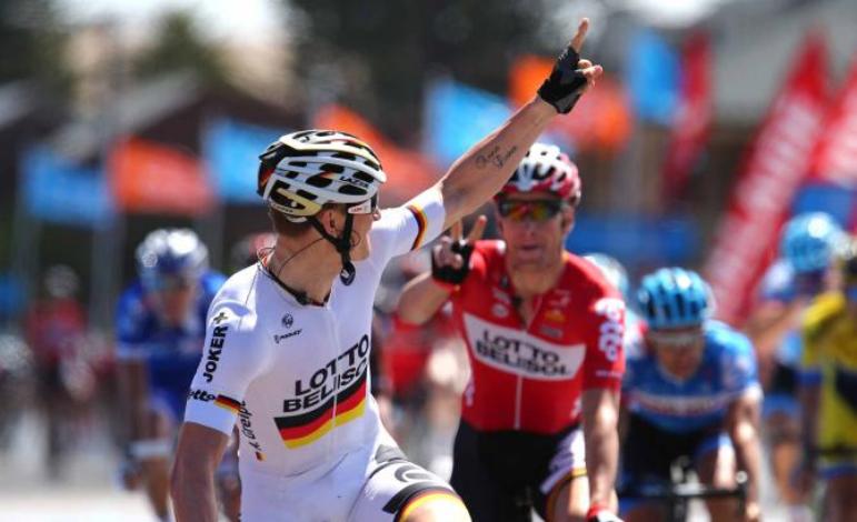 Spadroneggia la Lotto-Belisol sul traguardo di Victor Harbor: 1° Greipel, 2° Roelandts (foto Tim de Waele)