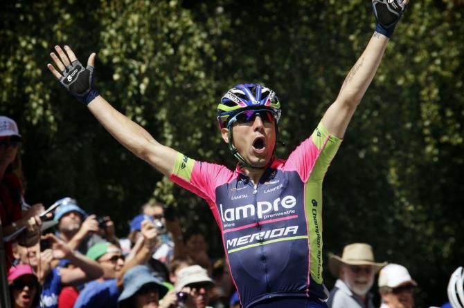 Esplode la gioia di Ulissi sul traguardo di Stirling (foto Bettini)