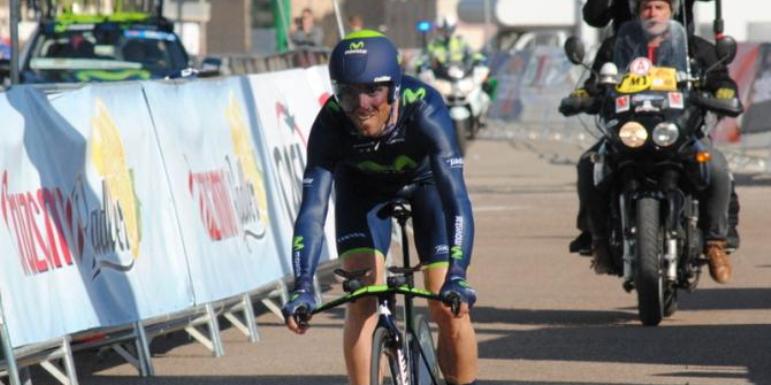 Valverde al traguardo del cronoprologo (foto Fran Reyes)