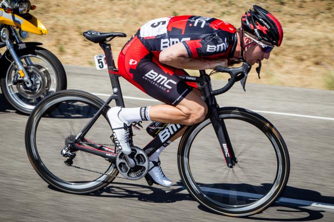 Phinney lanciato ventre a terra nella discesa dal San Marcos Pass (foto Jonathan Devich) 