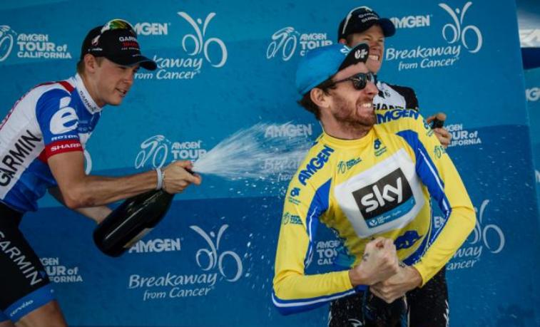 Wiggins festeggia il successo nella nona edizione dellAmgen Tour of California (foto Jonathan Devich)