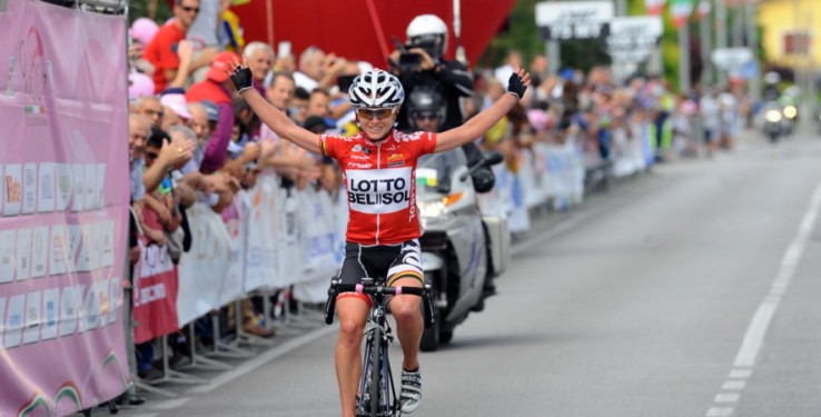 Emma Pooley si impone a San Fior nella prima tappa di montagna del Giro Rosa 2014 (foto Ianuale) 