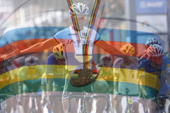 Il tedesco Bokeloh conquista allo sprint il titolo mondiale sul circuito di Ponferrada (foto Bettini)