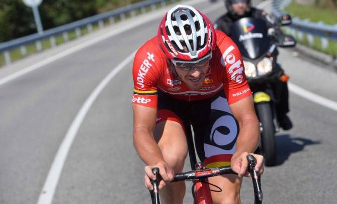 Hansen allattacco nel finale della 19a tappa (foto Tim de Waele/TDW Sport)