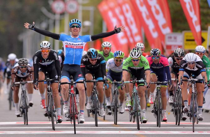 Il ritorno al successo di Tyler Farrar sul traguardo di Qianjiadian (foto Tim de Waele/TDW Sport)