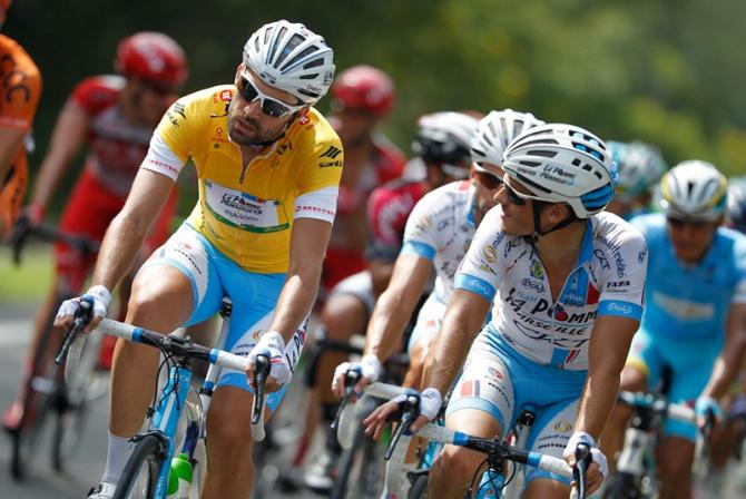 Antomarchi in maglia gialla da leader durante la tappa conclusiva del Tour of Hainan (foto Guoqiang Song)