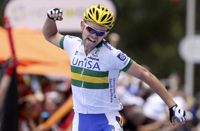 Bobridge esulta sul traguardo di Campbelltown (foto Tim de Waele/TDWSport.com)