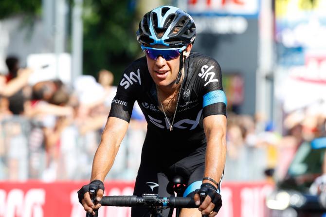 Richie Porte al traguardo di Forlì... non sa ancora che tegola sta per cadergli sul capo (foto Bettini)