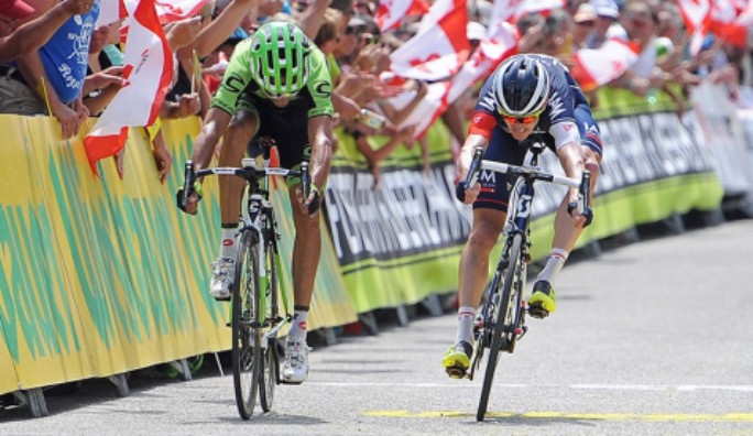 Moreno Moser vince al colpo di reni sullaustraliano Tanner la tappa conclusiva del Giro dellAustria (foto Mario Stiehl)