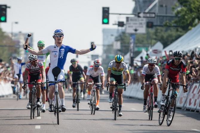 Murphy detta la sua legge sul traguardo di Denver, tradizionale capolinea dellUSA Pro Challenge (foto Jonathan Devich/epicimages.us)