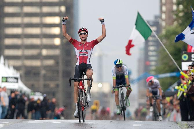 Sotto la pioggia Tim Wellens trionfa nelledizione 2015 del Grand Prix Cycliste de Montréal (foto Tim de Waele/TDWSport.com)