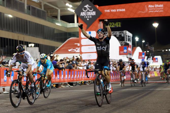 Elia Viviani a segno anche sul circuito automobilistico di Yas Marina, tappa conclusiva della prima edizione dellAbu Dhabi Tour (Getty Images Sport)