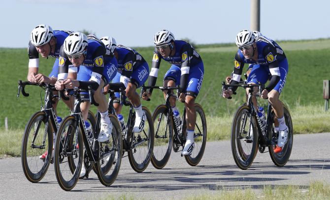 La Etixx in azione nella cronometro a squadre di El Durazno, frazione dapertura del Tour de San Luis (foto Bettini)