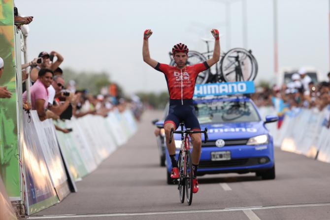 Koning taglia tutto solo il traguardo di La Punta, Tour de San Luis 2016 (foto Bettini)