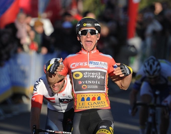 Coquard esulta per il bis consecutivo sulle strade dellÉtoile de Bessèges (Getty Images)