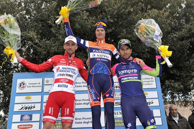 Grega Bole, Francesco Gavazzi e Diego Ulissi sul podio (foto GP Costa degli Etruschi)