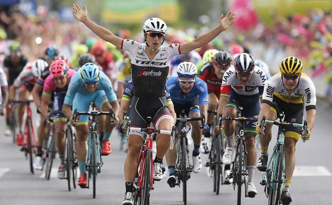 Bonifazio finalmente coglie il primo successo stagionale: sua la terza tappa del Giro di Polonia (foto Trek-Segafredo)