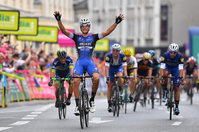 Il figlio darte Davide Martinelli ottiene la sua seconda vittoria da professionista nella tappa dapertura del Giro di Polonia (foto Tim de Waele/TDWSport.com)