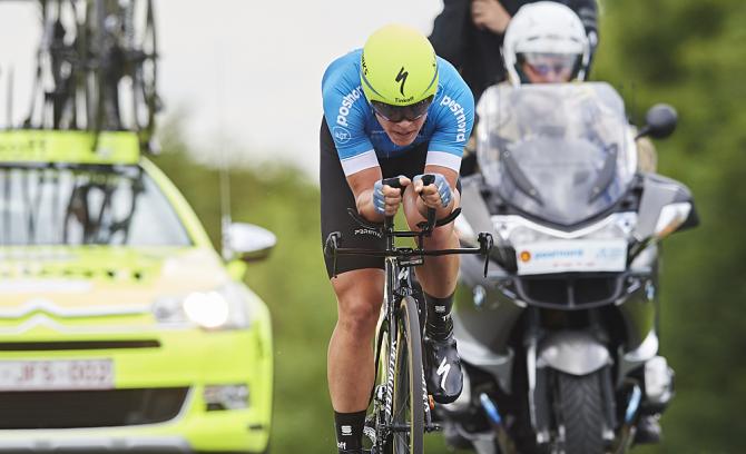 Michael Valgren in azione nella frazione a cronometro di Nyborg (foto Getty Images Sport)