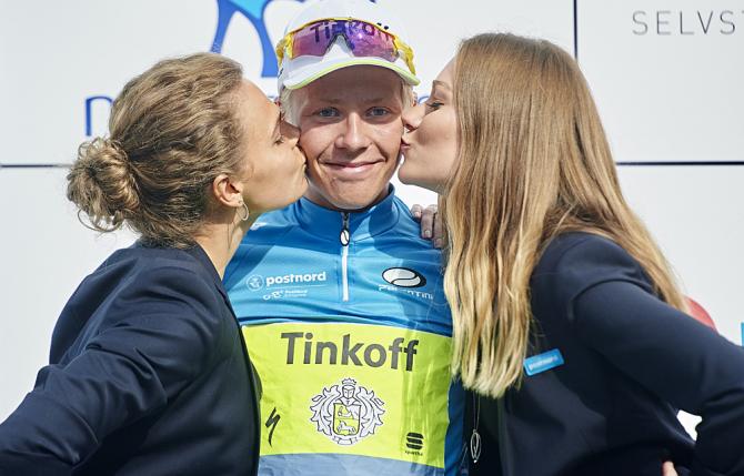Michael Valgren sul podio finale (foto Getty Images Sport)