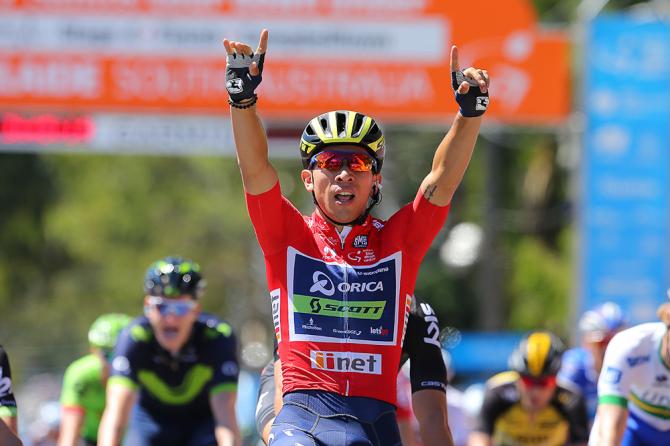 Ewan segna il quarto goal sulle strade del Tour Down Under 2017 (foto Tim de Waele/TDWSport.com)