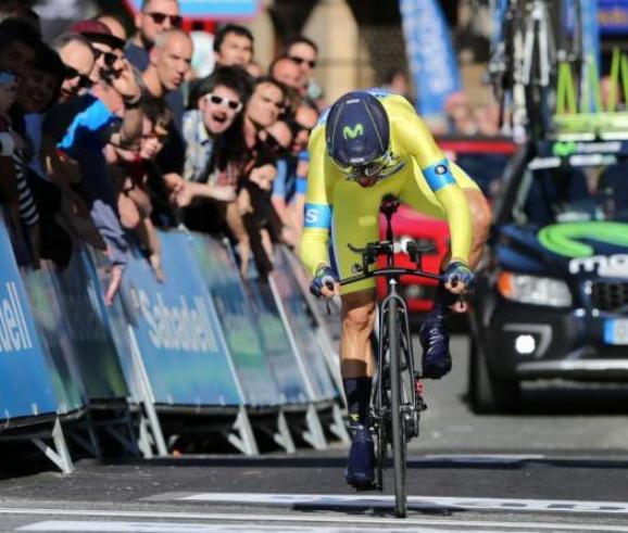 Valverde taglia il traguardo della crono finale: il successo di giornata gli sfuggirà per soli 9 secondi, ma laffermazione nella classifica del Giro dei Paesi Baschi è nettamente sua (Getty Images Sport)