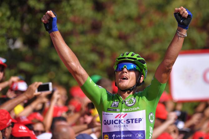 Trentin esulta per la sua triplete sulle strade della Vuelta 2017 (Tim de Waele/TDWSport.com)
