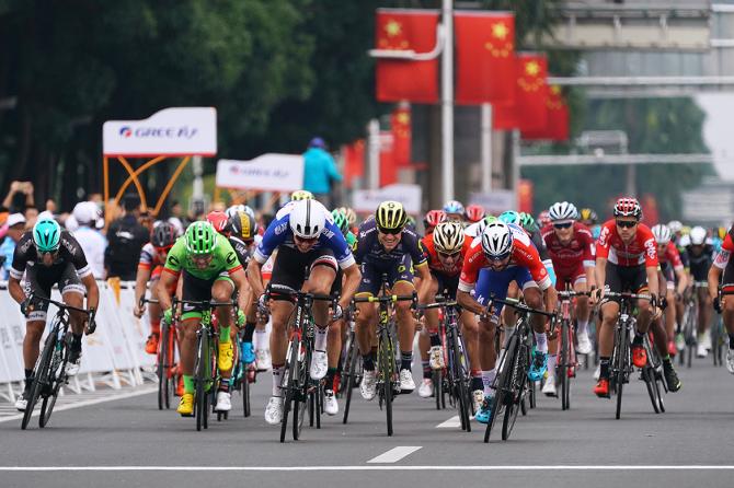 Gaviria infila la terza vittoria consecutiva sulle strade del Tour of Guangxi (Tim de Waele/TDWSport.com)