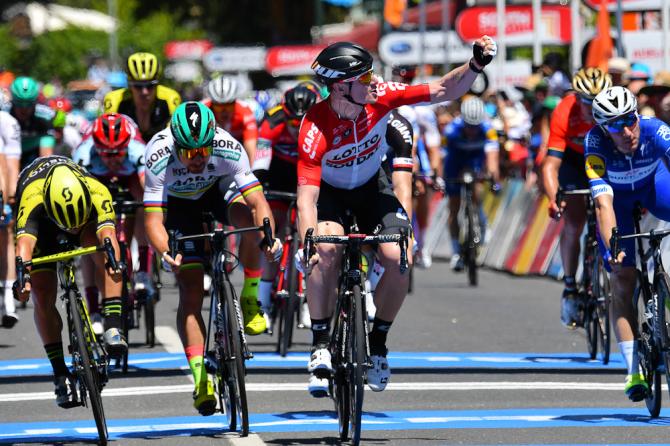 Greipel apre il World Tour imponendosi sul primo traguardo del Tour Down Under 2018 (foto Bettini)