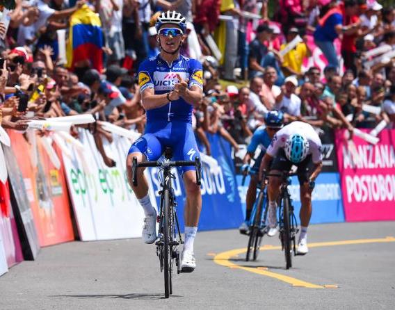 Cambia il nome del vincitore ma è sempre la Quick Step a dettar legge alla Colombia Oro y Paz: uscito di scena Gavira ora sale sul palco Alaphilippe (foto Bettini)