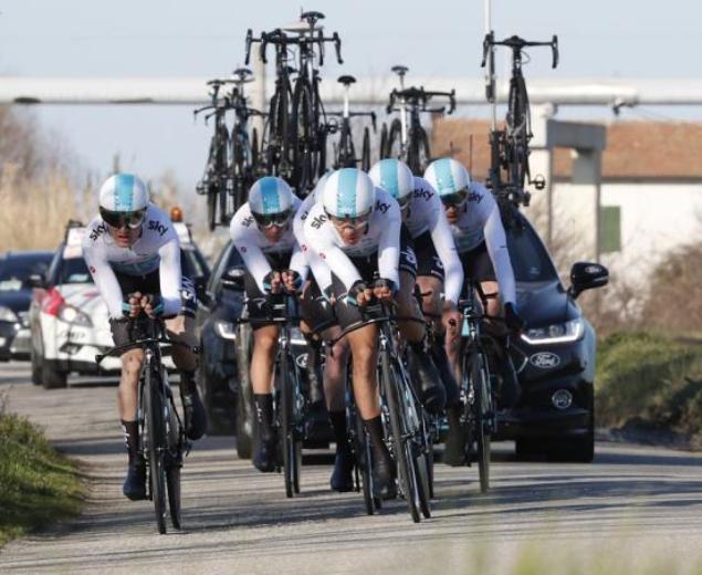 Prova di classe della Sky sulle strade della Settimana Internazionale Coppi e Bartali (foto Bettini)