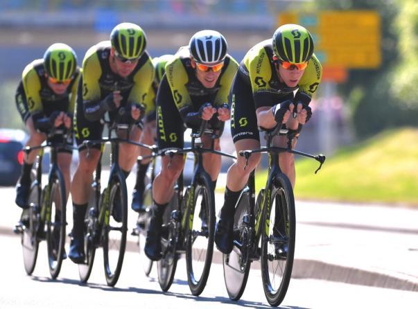 La Mitchelton Scott in azione nella gara ad inseguimento (foto Tim de Waele/TDWSport.com)