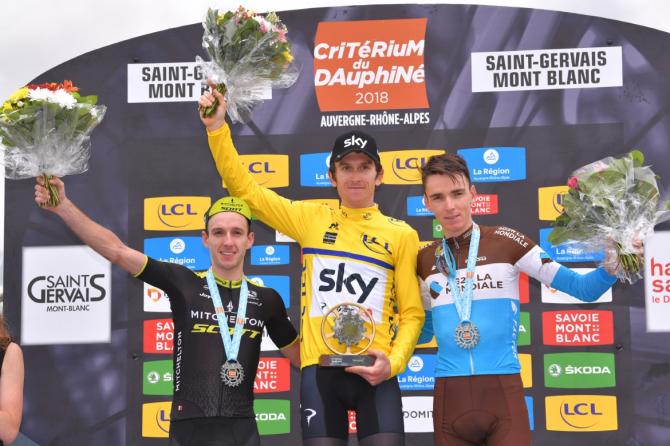 Il podio del Critérium du Dauphiné 2018 (foto Tim de Waele/TDWSport.com)