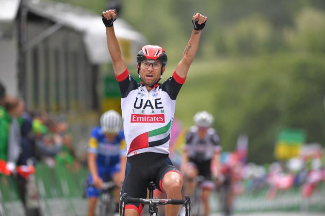 Diego Ulissi marchia dazzurro il traguardo della prima frazione montana del Tour de Suisse (Getty Images)