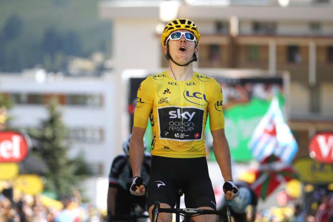 Dopo quello de La Rosière Geraint Thomas fa suo il prestigioso traguardo dellAlpe dHuez (Getty Images)