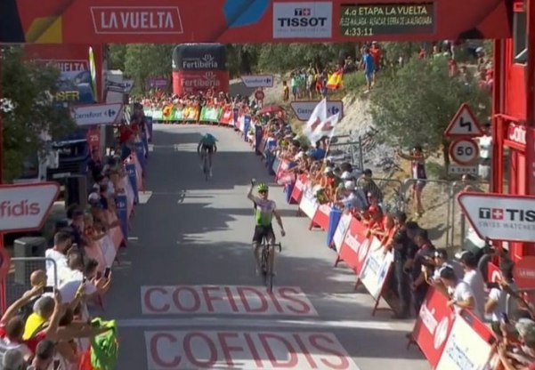 Benjamin King è il vincitore della prima tappa di montagna della Vuelta 2018 (foto EFE)