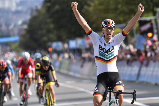 Ennesima affermazione stagionale per Pascal Ackermann, che adesso fa sua la classica di Bruxelles (foto Marc Van Hecke)