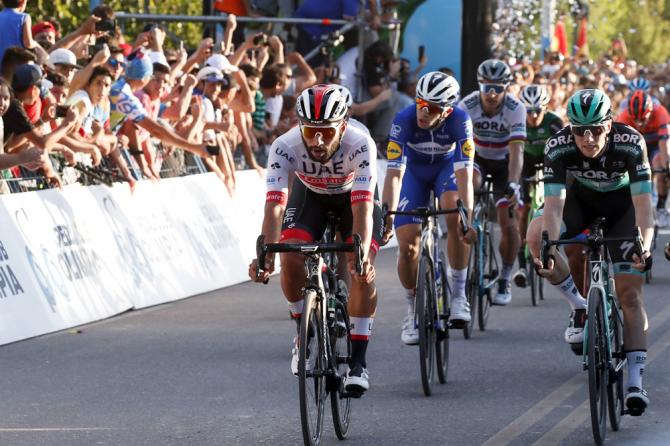 Gaviria inizia la stagione 2019 esattamente come aveva incominciato quella passata, imponendosi nettamente nella prima tappa della Vuelta a San Juan (foto Bettini)