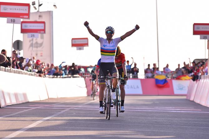 Valverde un anno dopo torna a trionfare sulla Jebel Hafeet (foto Bettini)