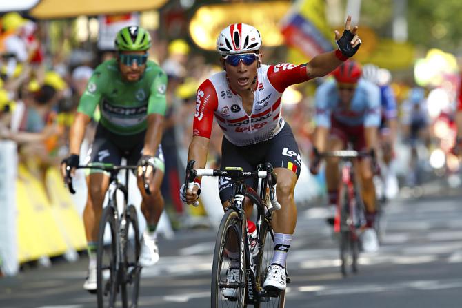 La prima vittoria in carriera di Caleb Ewan sulle strade del Tour de France (foto Bettini)