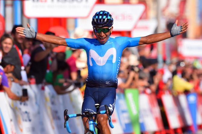 A sorpresa Nairo Quintana si impone sul traguardo di Calpe, seconda tappa della Vuelta a España 2019 (foto Bettini)