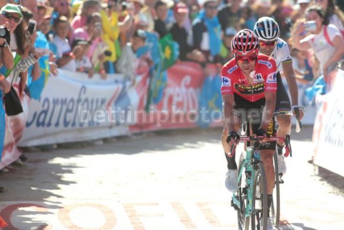 Lo sloveno Primož Roglič passa indenne anche la prima delle due frazioni asturiane (foto Bettini)