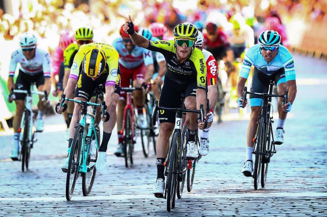 Matteo Trentin vince la seconda tappa del Tour of Britain (foto Bettini)