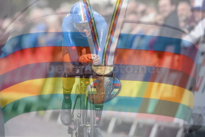 Antonio Tiberi vola a prendersi la maglia iridata nella cronometro riservata agli juniores (foto Bettini)