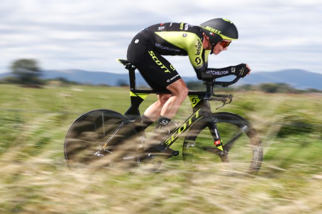 Edoardo Affini in azione nella crono del Tour of Britain 2019 (foto SWpix.com)