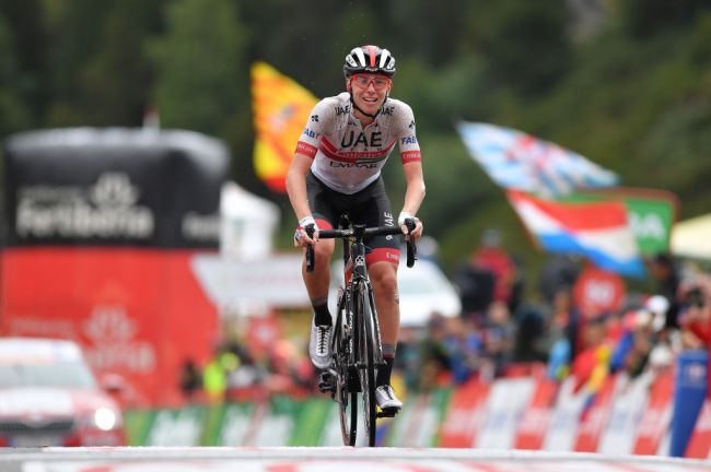 Tadej Pogačar vince il tappone pirenaico della 74a edizione del Giro di Spagna (Getty Images)