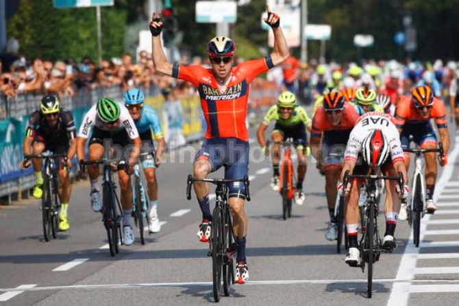 Bauhaus sigla il terzo successo consecutivo per la Bahrain Merida alla Coppa Bernocchi (foto Bettini)