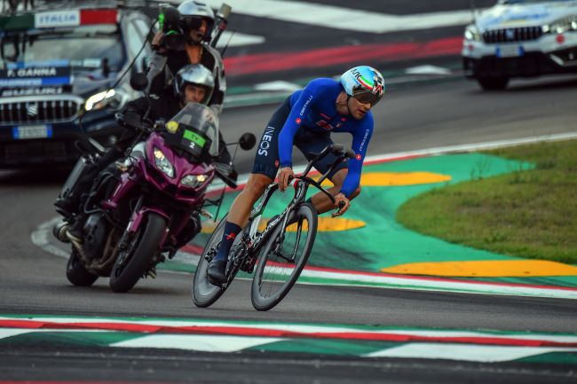 La vittoria di Ganna nella Crono Mondiale (foto Bettini)