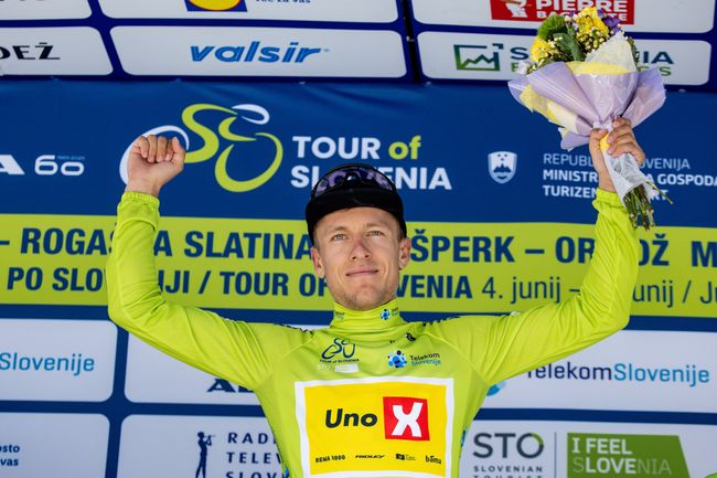 La premazione di Anders Halland Johannessen, il vincitore delledizione 2025 del Giro di Slovenia (foto Sportida)